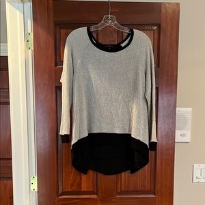 Green Envelope Asymmetrical Black and Gray Top
